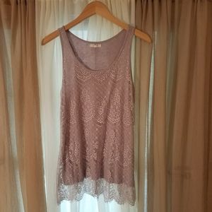 Maurices Lavender Lace Tank